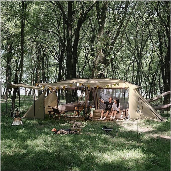 2-Room Rainproof Camping Tunnel Tent