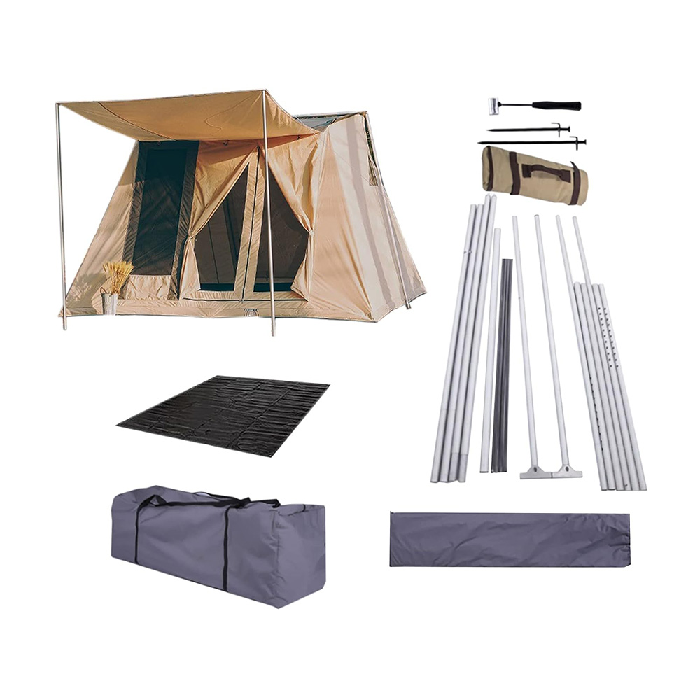 Double Layer Cabin Spring Bar Camping Tent