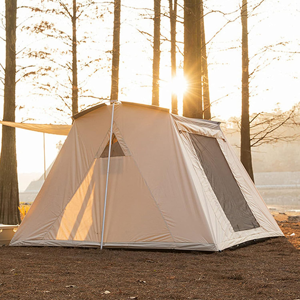 Double Layer Cabin Spring Bar Camping Tent