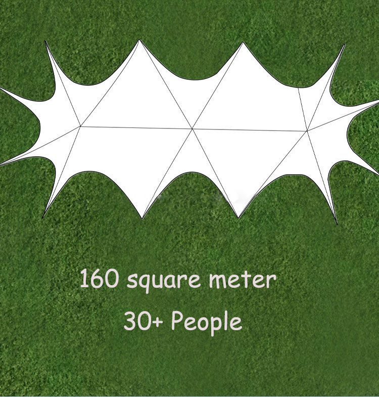 176㎡ 3 Peaks Campsite Star Shade Tents For Party Wedding Events