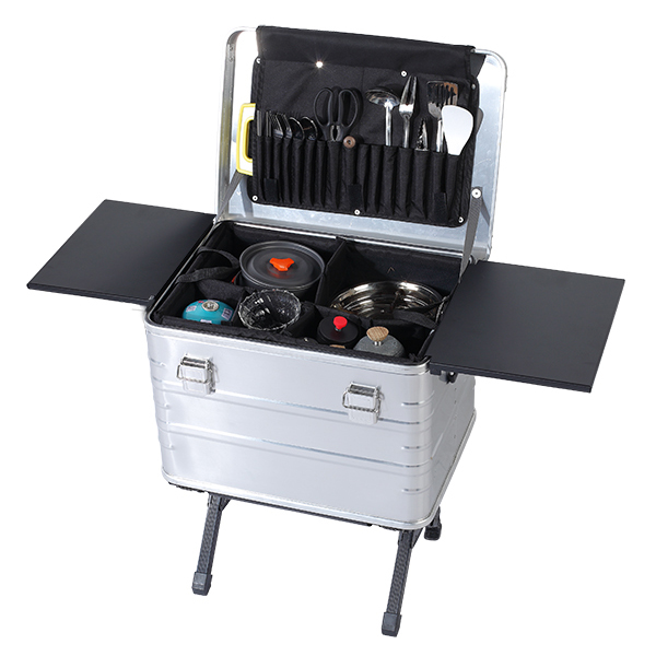 Portable Aluminum Camp Kitchen Boxes With Side Board