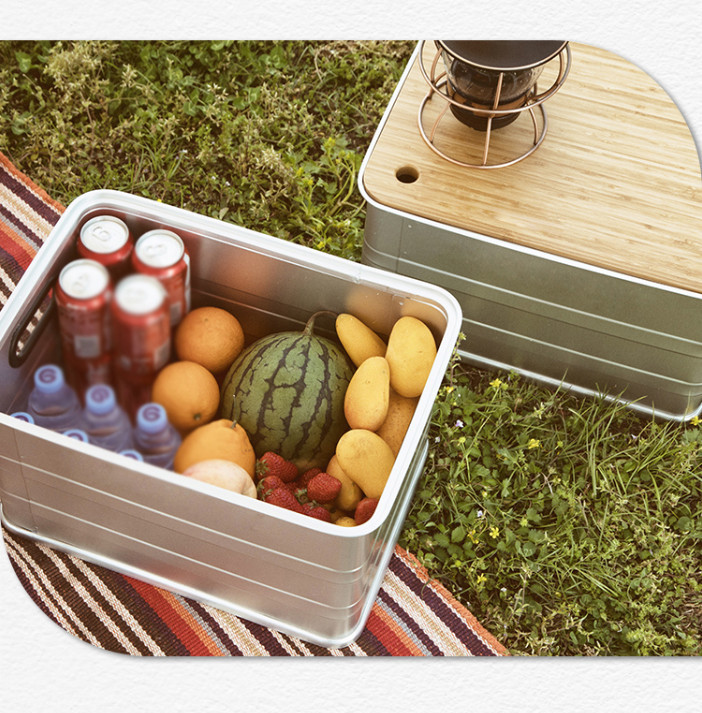 Aluminum Camping Storage Basket & Car Trunk Container
