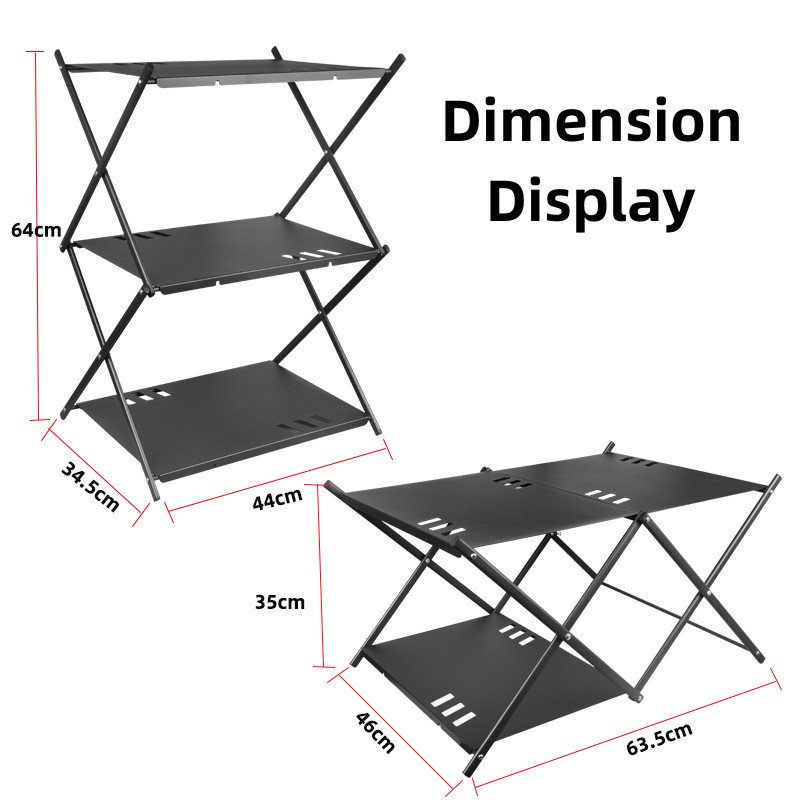 3 Layer Aluminum Camping Folding Shelf and Table