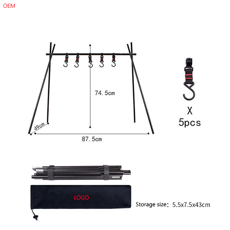 Foldable Aluminum Triangle Camping Storage Rack