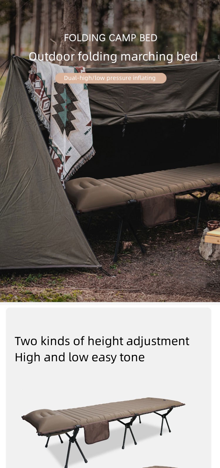 Foldable Aluminum Camping Marching Cot