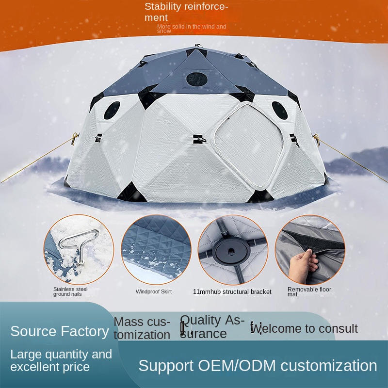 8-10 People Waterproof Ice Fishing Tent in Winter