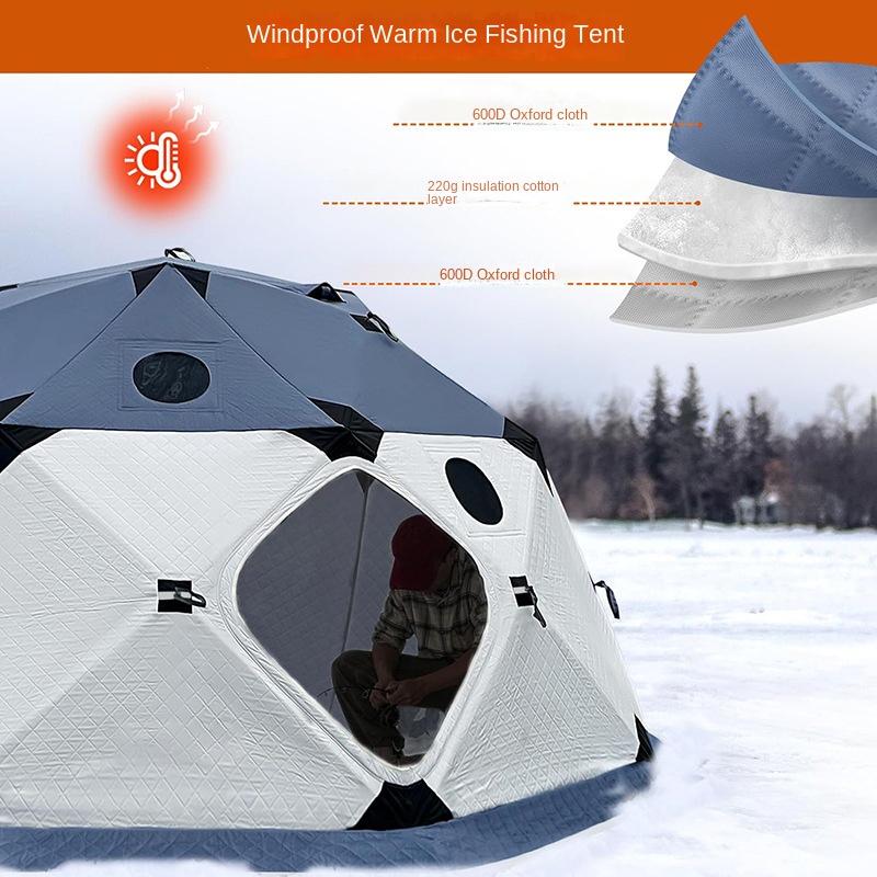 8-10 People Waterproof Ice Fishing Tent in Winter