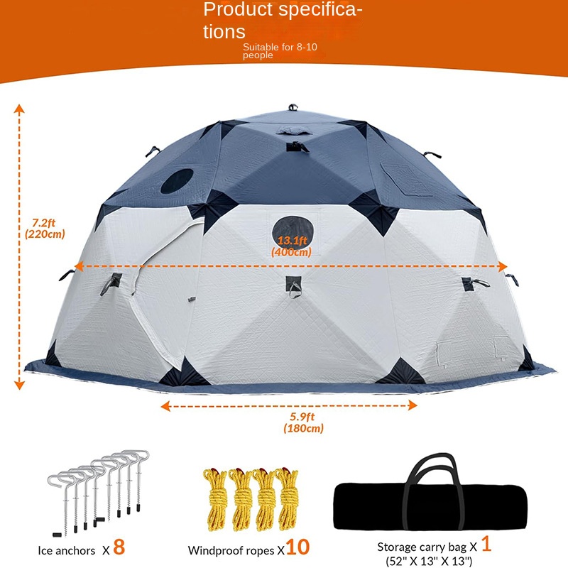 8-10 People Waterproof Ice Fishing Tent in Winter